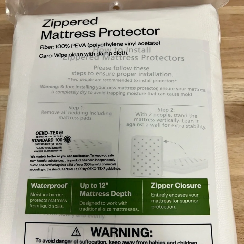 QUEEN Mattress Zippered Protector Waterproof, 12